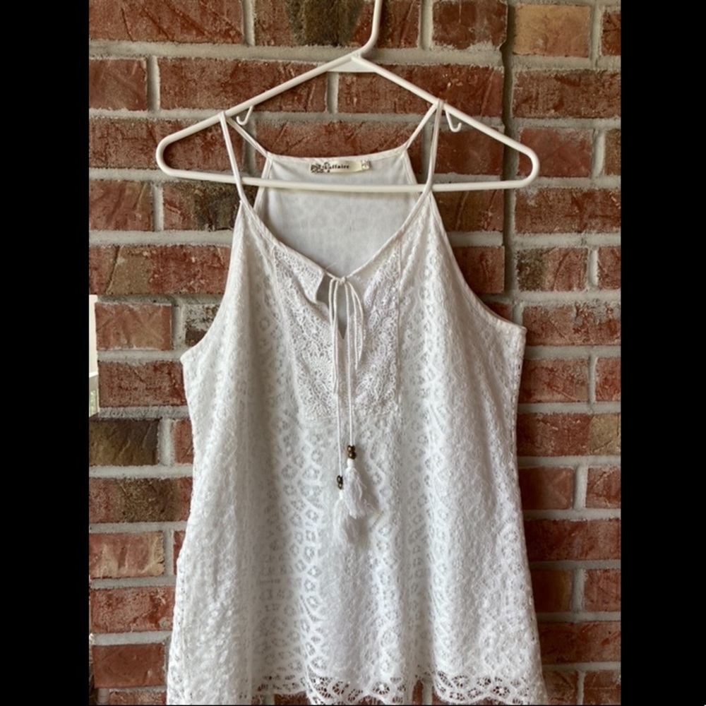 Laffaire White Lace Top